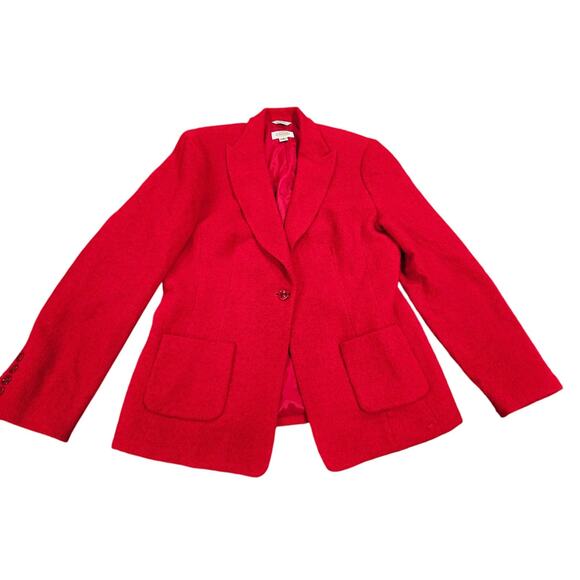 Talbots Jackets & Blazers - Vintage Talbots Women Blazer 12 Red Wool Jacket Career Business Italian Fabric